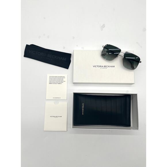 VICTORIA BECKHAM NEW Coin-Edge Navigator Sunglasses, Full Inclusion, Silver main image 7